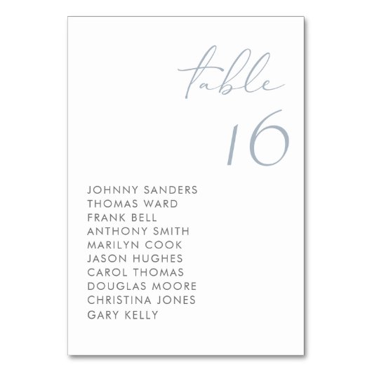 Dusty Blue Modern Handgeschreven Script Wedding Kaart (Voorkant)