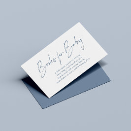 Dusty Blue Modern Handwrite Books for Baby Informatiekaartje
