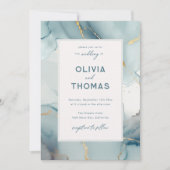 Dusty Blue Modern Lijst Elegant Blauwgroen strand Kaart (Voorkant)