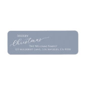 Dusty Blue Modern Merry Christmas Return Address Etiket (Voorkant)