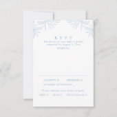Dusty Blue Modern Minimal Botanical Meal RSVP Kaartje (Voorkant)