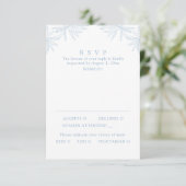 Dusty Blue Modern Minimal Botanical Meal RSVP Kaartje (Staand voorkant)