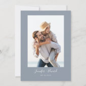 Dusty Blue Modern Minimal Save the Date (Achterkant)