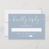 Dusty Blue Modern Minimalist Elegant Script RSVP Kaartje (Voorkant)