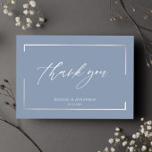 Dusty Blue Modern minimalist Elegant Wedding Bedankkaart