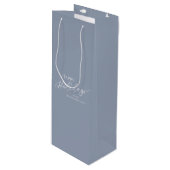Dusty Blue Modern Minimalist Happy Holidays Wijn Cadeautas (Voorkant Gekanteld)