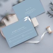 Dusty Blue Modern Minimalist I Branch verlaat RSVP Kaart