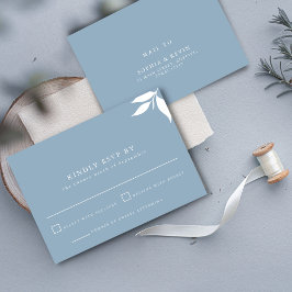 Dusty Blue Modern Minimalist I Branch verlaat RSVP Kaart