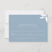Dusty Blue Modern Minimalist I Branch verlaat RSVP Kaart (Voorkant)