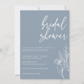 Dusty Blue Modern Minimalist Photo Vrijgezellenfee Kaart (Voorkant)