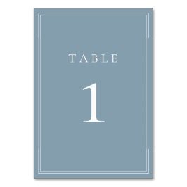 Dusty Blue Modern Minimalist Weddengement Table Nu Kaart