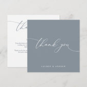 Dusty Blue Modern Minimalist Weddenschap Bedankt (Voorkant / Achterkant)