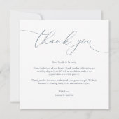 Dusty Blue Modern Minimalist Weddenschap Bedankt (Achterkant)