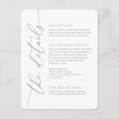 Dusty Blue Modern Minimalist Wedding 2 Enclosure C Informatiekaartje (Voorkant)