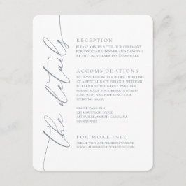 Dusty Blue Modern Minimalist Wedding 2 Enclosure C Informatiekaartje