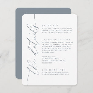 Dusty Blue Modern Minimalist Wedding 2 Enclosure C Informatiekaartje