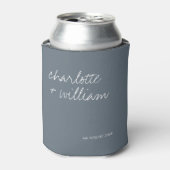 Dusty Blue Modern minimalist Wedding Favors Blikjeskoeler (Blikje Voorkant)
