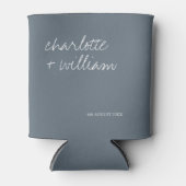 Dusty Blue Modern minimalist Wedding Favors Blikjeskoeler (Voorkant)