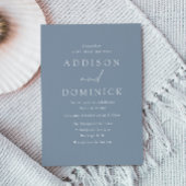 Dusty Blue Modern minimalist Wedding Kaart