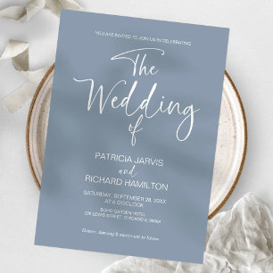 Dusty Blue Modern minimalist Wedding Kaart