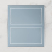 Dusty Blue Modern minimalist Wedding Plaatskaartje (Buitenkant ongevouwen)