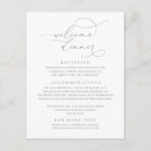 Dusty Blue Modern Minimalistisch repetitie diner Informatiekaartje (Voorkant)