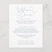 Dusty Blue Modern Minimalistisch repetitie diner Informatiekaartje (Voorkant)