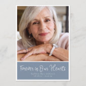 Dusty Blue Modern Photo Order of Service Funeral Programmakaart (Voorkant)