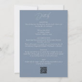 Dusty Blue Modern Photo QR Code All in One Wedding Kaart (Achterkant)