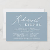 Dusty Blue Modern Rehearsal Dinner Invitation Kaart (Voorkant)