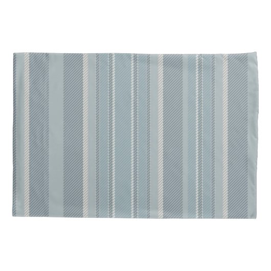Dusty blue modern retro patroonstrepen minimaal kussensloop (Achterkant)