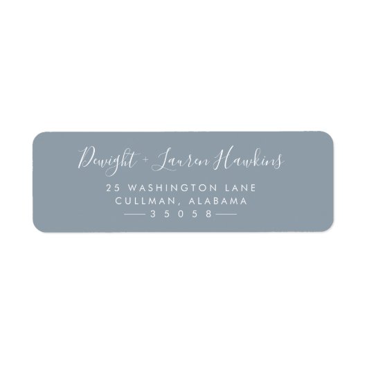 Dusty Blue Modern Return Address Label (Voorkant)