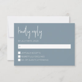 Dusty Blue Modern RSVP-kaart Kaart