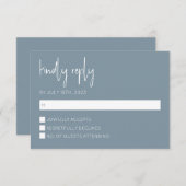 Dusty Blue Modern RSVP-kaart Kaart (Voorkant / Achterkant)