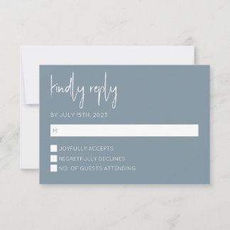 Dusty Blue Modern RSVP-kaart Kaart
