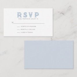 Dusty Blue Modern Rustieke RSVP Behuizing Kaart