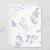Dusty Blue Modern Script Botanische foto bruiloft Kaart (Achterkant)