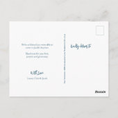 Dusty Blue Modern Script Custom Doop Briefkaart (Achterkant)