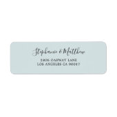 Dusty Blue Modern Script Elegant Etiket (Voorkant)