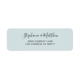 Dusty Blue Modern Script Elegant Etiket