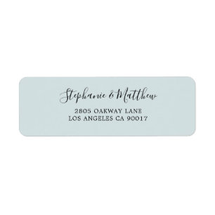 Dusty Blue Modern Script Elegant Etiket