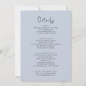 Dusty Blue Modern script in één simpele bruiloft Kaart (Achterkant)