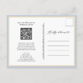 Dusty Blue Modern script in één simpele bruiloft Uitnodiging Briefkaart (Achterkant)