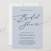 Dusty Blue Modern Script Minimalist Vrijgezellenfe Kaart (Voorkant)