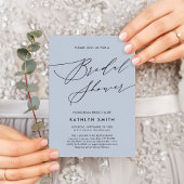 Dusty Blue Modern Script Minimalist Vrijgezellenfe Kaart