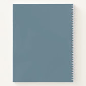 Dusty Blue Modern Script Monogramed Name Notitieboek (Achterkant)