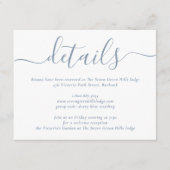 Dusty Blue Modern Script Wedding Informatiekaartje (Voorkant)
