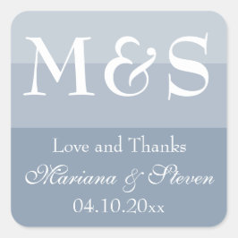 Dusty Blue Modern Script Wedding Vierkante Sticker
