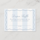 Dusty Blue Modern Stripe Diaper Raffle Ticket Informatiekaartje (Voorkant)