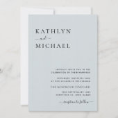 Dusty Blue Modern Typography All-in-One Weddenscha Kaart (Voorkant)